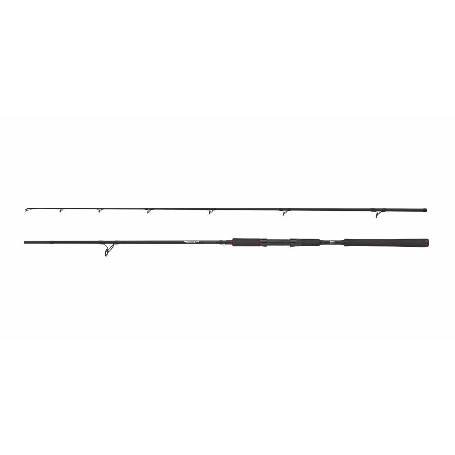 Abu Garcia Beast Pike two-piece black spinning rod with red accents